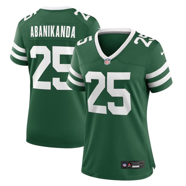 Women's New York Jets Israel Abanikanda Legacy Green Team Game Jersey