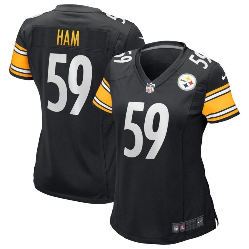 Women's Pittsburgh Steelers Jack Ham Black Game Retired Player Jersey