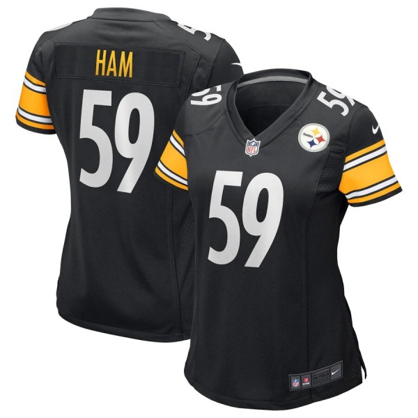 Women's Pittsburgh Steelers Jack Ham Black Game Retired Player Jersey