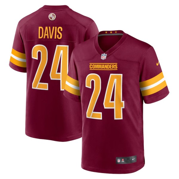 Men's Washington Commanders Michael Davis Burgundy Game Jersey