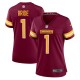 Women's Washington Commanders Number 1 Bride Burgundy Game Jersey