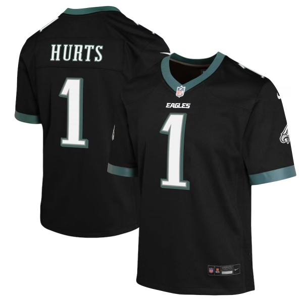 Youth Philadelphia Eagles Jalen Hurts Black Game Jersey