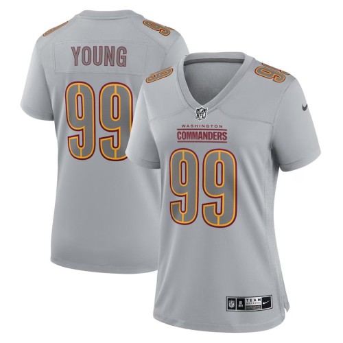 Women's Washington Commanders Chase Young Gray Atmosphere Fashion Game Jersey