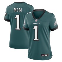 Women's Philadelphia Eagles Midnight Green #1 Mom Game Jersey