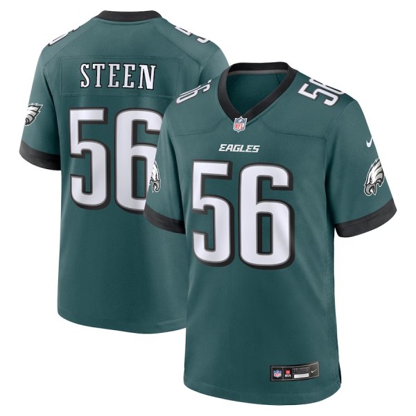 Men's Philadelphia Eagles Tyler Steen Midnight Green Team Game Jersey