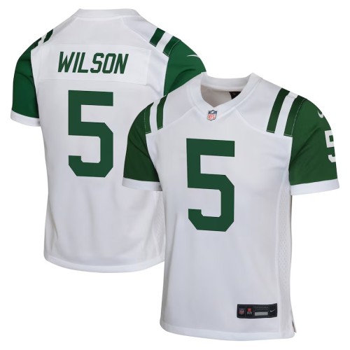 Youth New York Jets Garrett Wilson White Classic Alternate Game Jersey
