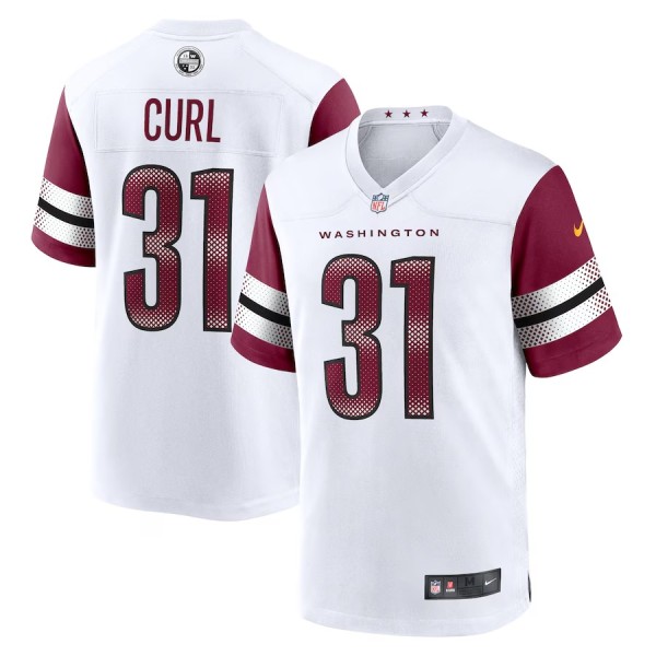 Men's Washington Commanders Kamren Curl White Game Jersey