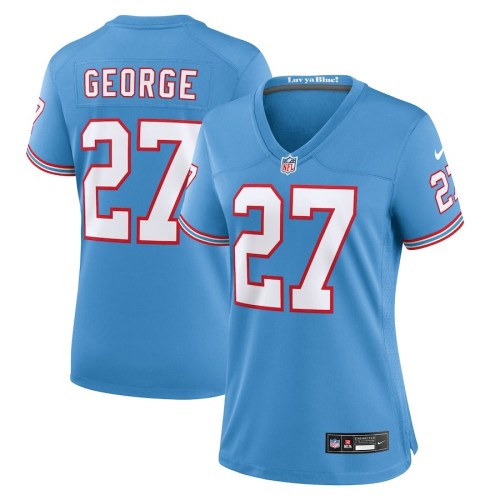 Women's Tennessee Titans Eddie George Light Blue Oilers Throwback Retired Player Game Jersey