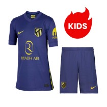 Kids Atlético de Madrid 25/26 Away Jersey and Short Kit