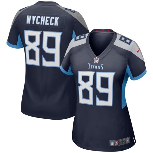 Women's Tennessee Titans Frank Wycheck Navy Game Retired Player Jersey