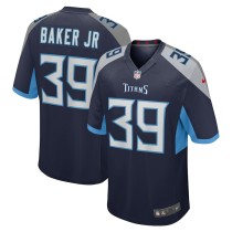 Men's Tennessee Titans Darrell Baker Jr Navy Game Jersey