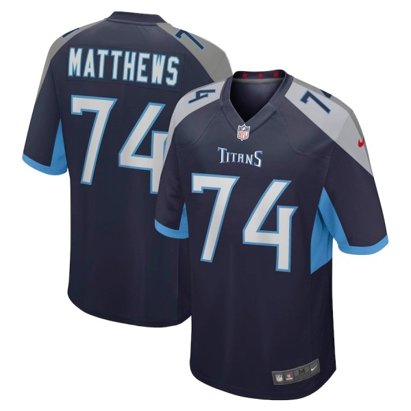 Men's Tennessee Titans Bruce Matthews Navy Retired Player Jersey
