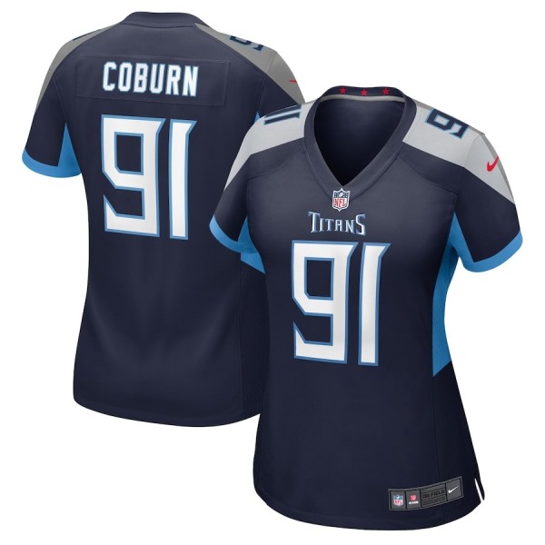 Women's Tennessee Titans Keondre Coburn Navy Game Jersey