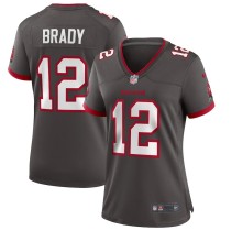 Women's Tampa Bay Buccaneers Tom Brady Pewter Alternate Game Jersey