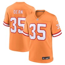 Men's Tampa Bay Buccaneers Jamel Dean Orange Throwback Game Jersey
