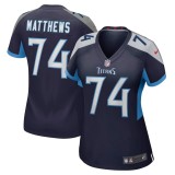 Women's Tennessee Titans Bruce Matthews Navy Retired Player Jersey