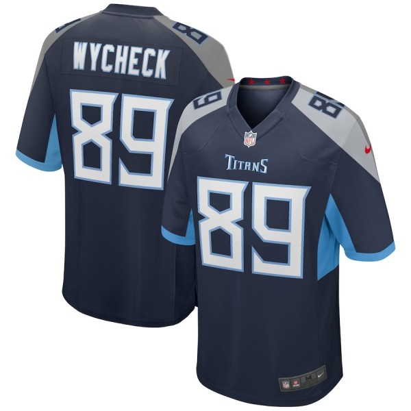 Men's Tennessee Titans Frank Wycheck Navy Game Retired Player Jersey