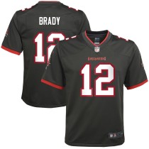 Youth Tampa Bay Buccaneers Tom Brady Pewter Alternate Game Jersey
