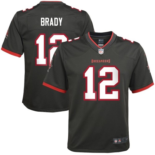 Youth Tampa Bay Buccaneers Tom Brady Pewter Alternate Game Jersey