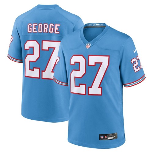 Men's Tennessee Titans Eddie George Light Blue Oilers Throwback Retired Player Game Jersey