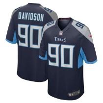 Men's Tennessee Titans Marlon Davidson Navy Game Jersey