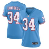 Women's Tennessee Titans Earl Campbell Light Blue Oilers Throwback Retired Player Game Jersey