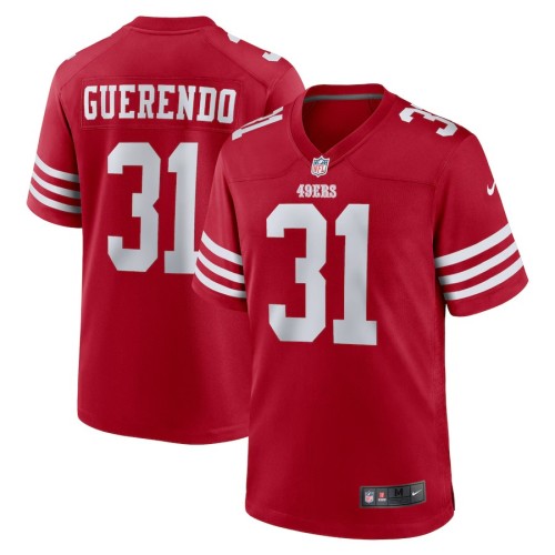 Men's San Francisco 49ers Isaac Guerendo Scarlet Game Jersey