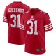 Men's San Francisco 49ers Isaac Guerendo Scarlet Game Jersey
