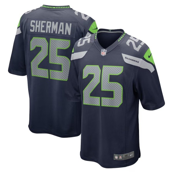 Men's Seattle Seahawks Richard Sherman College Navy Retired Game Jersey