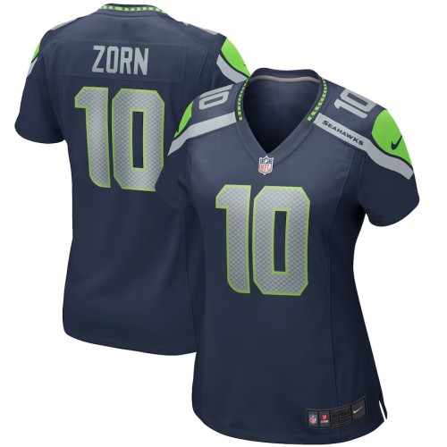Women's Seattle Seahawks Jim Zorn College Navy Game Retired Player Jersey