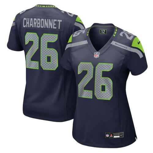 Women's Seattle Seahawks Zach Charbonnet College Navy Team Game Jersey