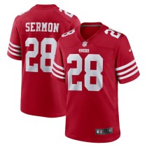 Men's San Francisco 49ers Trey Sermon Scarlet Player Game Jersey