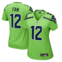 Women's Seattle Seahawks 12s Neon Green Game Jersey