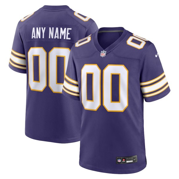 Youth Minnesota Vikings Purple Classic Custom Game Jersey
