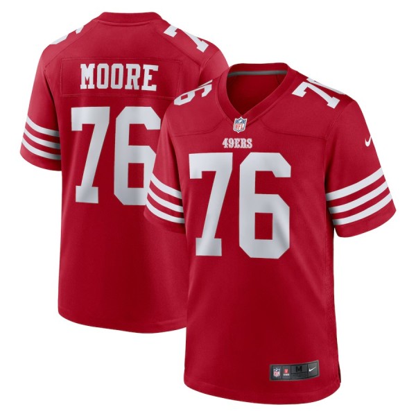Men's San Francisco 49ers Jaylon Moore Scarlet Game Jersey