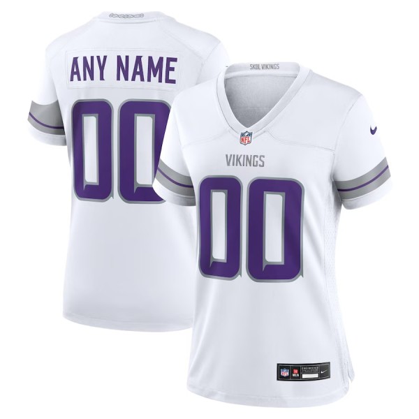 Women's Minnesota Vikings White Alternate Custom Game Jersey