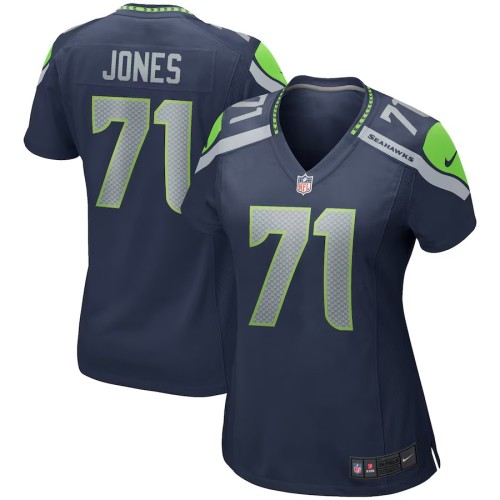 Women's Seattle Seahawks Walter Jones College Navy Game Retired Player Jersey