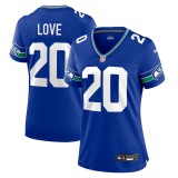 Women's Seattle Seahawks Julian Love Royal Throwback Player Game Jersey