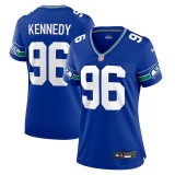 Women's Seattle Seahawks Cortez Kennedy Royal Throwback Player Game Jersey