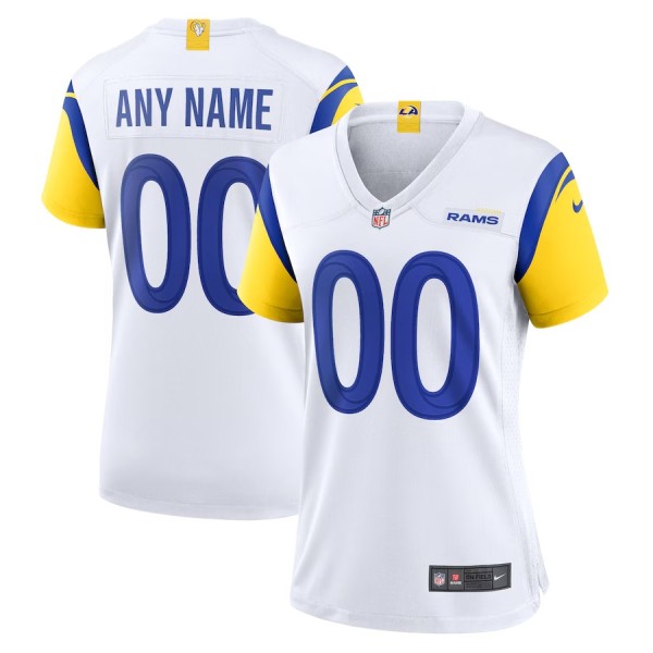Women's Los Angeles Rams White Alternate Custom Jersey