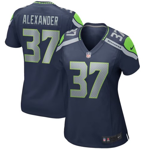 Women's Seattle Seahawks Shaun Alexander College Navy Game Retired Player Jersey