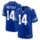 Men's Seattle Seahawks DK Metcalf Royal Throwback Player Game Jersey