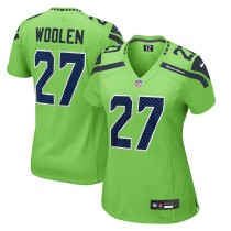 Women's Seattle Seahawks Tariq Woolen Neon Green Game Jersey