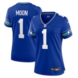 Women's Seattle Seahawks Warren Moon Royal Throwback Retired Player Game Jersey