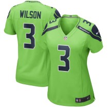 Women's Seattle Seahawks Russell Wilson Neon Green Alternate Game Jersey