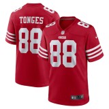 Men's San Francisco 49ers Jake Tonges Scarlet Team Game Jersey
