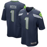 Men's Seattle Seahawks Warren Moon College Navy Game Retired Player Jersey