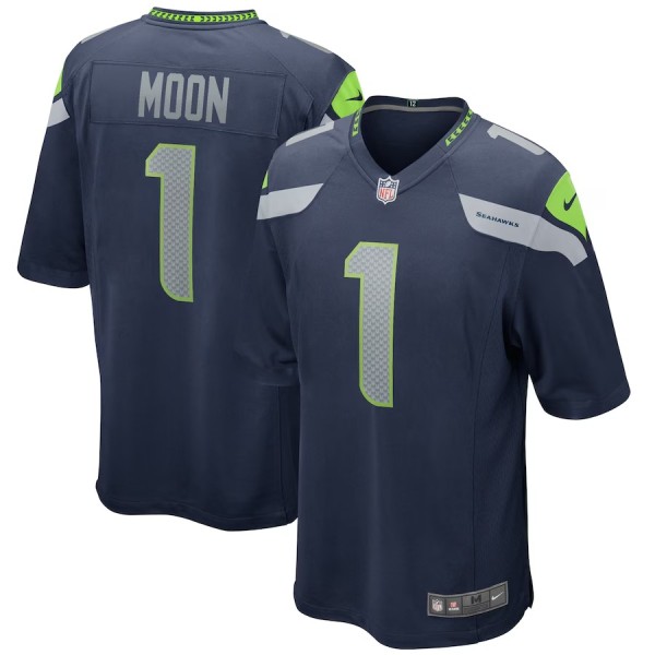 Men's Seattle Seahawks Warren Moon College Navy Game Retired Player Jersey