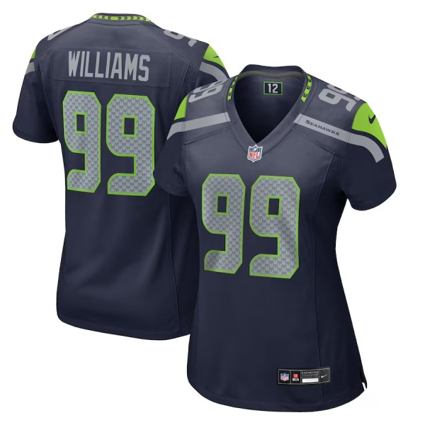 Women's Seattle Seahawks Leonard Williams College Navy Game Jersey