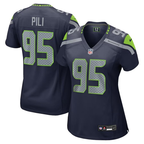 Women's Seattle Seahawks Brandon Pili College Navy Team Game Jersey